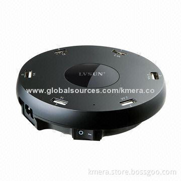 6-port USB Charger Station, Smart Shape Design, Suitable for iPad/iPhone/Smartphones/Charge 6-device